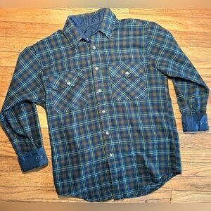 Vintage Plaid Flannel Button Down Shirt Medium